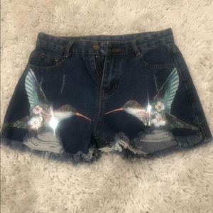 High waisted jean shorts!